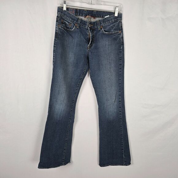 Lucky Brand Jeans Women's 4 / 27 Blue Medium Wash Fade Slight Distressed Bootcut - Picture 1 of 16